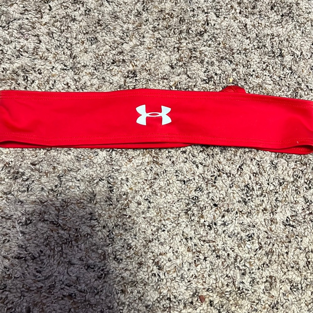 Red Under Armour head band
